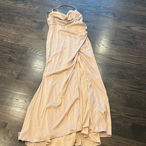 Spaghetti Strap Cream Gown